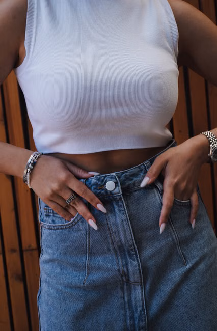 Saia Jeans Longa